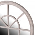 Rustikálne zrkadlo Belledonna oblúkovitého tvaru so svetlohnedým dreveným rámom 110cm