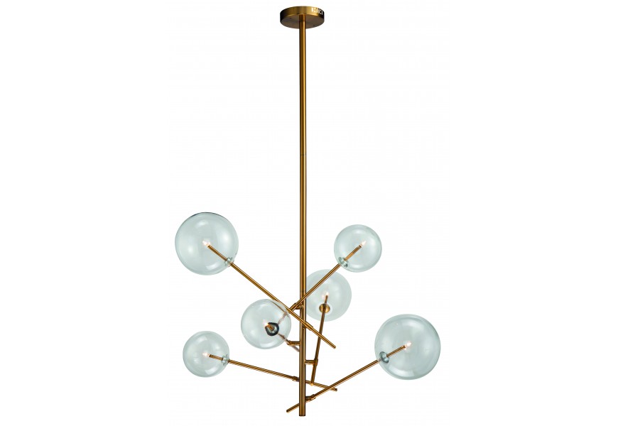 Dizajnov&eacute; z&aacute;vesn&eacute; svietidlo Vidar v modernom zlatom preveden&iacute; 135cm