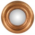 Vintage zlaté nástenné zrkadlo Moreo V s dreveným okrúhlym rámom