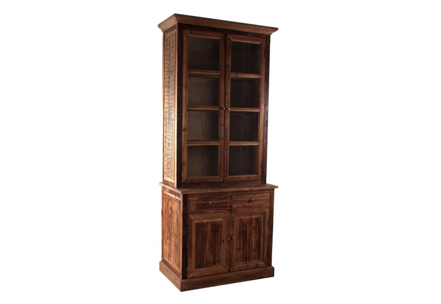 Štýlová drevená vitrína NATURAL