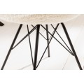 Moderná buklé jedálenská stolička Scandinavia biela s čiernymi nožičkami z kovu 86cm