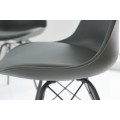 Dizajnová sivá jedálenská stolička Scandinavia s čalúnením z eko-kože 85 cm