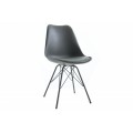 Dizajnová sivá jedálenská stolička Scandinavia s čalúnením z eko-kože 85 cm