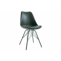 Moderná jedálenská stolička Scandinavia s tmavo zeleným čalúnením z eko-kože 85 cm