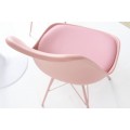 Dizajnová jedálenská stolička Scandinavia s čalúnením z eko-kože ružová 85cm