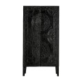 Luxusná orientálna čierna skriňa Belem z masívneho mangového dreva s ornamentálnym vyrezávaním 168cm