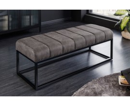 Industriálna sivá taburetka Taxil s tmavosivým zamatovým čalúnením a čiernou kovovou podstavou 108cm