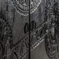 Luxusná orientálna čierna skriňa Belem z masívneho mangového dreva s ornamentálnym vyrezávaním 168cm