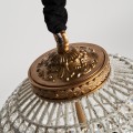 Art deco krištáľový okrúhly závesný luster Laton s mosadzným zdobením 74cm