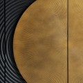 Luxusný art-deco príborník Labena čierny z mangového masívu so zlatou kovovou podstavou a dvierkami v tvare kruhu 203cm