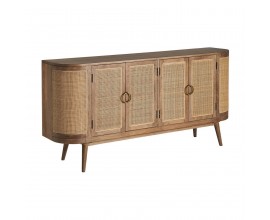 Pr&iacute;born&iacute;k Lostan v &scaron;kandin&aacute;vskom &scaron;t&yacute;le z mangov&eacute;ho hned&eacute;ho dreva a ratanov&yacute;m v&yacute;pletom dvierok v svetlej hnedej farbe 220cm