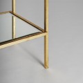 Luxusný art-deco nočný stolík Amuny s kovovou konštrukciou v zlatej farbe s otovrenými poličkami 84cm