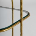 Art-deco glamour príručný stolík Amuny s konštrukciou v zlatej farbe a štvorcovými doskami zo skla 62cm