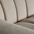 Luxusná art deco sedačka Mauvre s krémovým bielym prešívaným poťahom a zlatými nožičkami 235cm