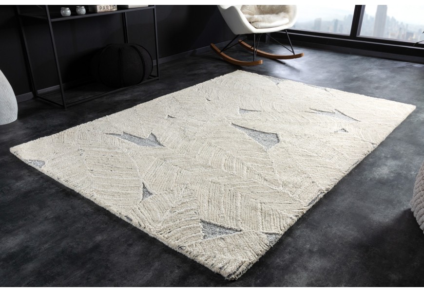 Moderný béžovo šedý obdĺžnikový koberec