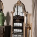 Luxusné vintage nástenné zrkadlo Heraldic s ozdobným vyrezávaným dreveným rámom s patinou 180cm