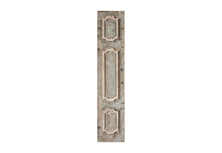 Štýlová vintage nástenná dekorácia Melisandre z masívneho dreva hnedej farby s vyrezávaným reliéfnym vzorom a patinou