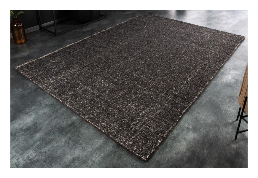 Tmavo sivý obdĺžnikový koberec Cobally zo 100% vlny s krátkym vlasom 160x230cm