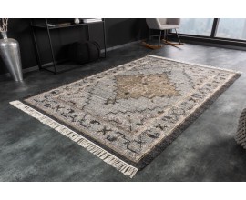 Štýlový vlnený vintage koberec Marcello v odtieňoch hnedej farby s ornamentálnym zdobením 230cm
