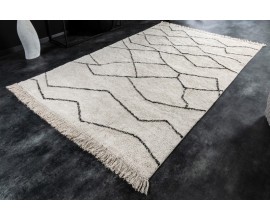 Moderný koberec Hasla so sivým vzorom slonovinovo biely obdĺžnikový