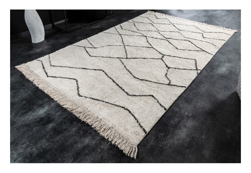 Moderný koberec Hasla so sivým vzorom slonovinovo biely obdĺžnikový