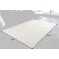 Elegantný obdĺžnikový koberec Monami slonovinovej farby s geometrickým reliéfnym vzorom 230cm