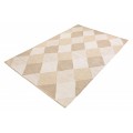 Moderný elegantný obdĺžnikový koberec Astrid béžovo-sivej farby so vzorom harlekín 230cm