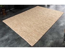 Moderný béžový obdĺžnikový koberec Rhys s krátkym vlasom a jemným štruktúrovaným zdobením 230cm