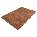 Dizajnový moderný koberec Rhys II obdĺžnikového tvaru z kože a konope hnedej farby 230cm