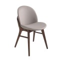 Luxusná jedálenská stolička Vita Naturale čalúnená ekokožou v elegantnej norkovej farbe z masívneho dreva v orechovom hnedom prevedení