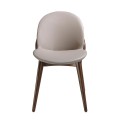 Štýlová jedálenská stolička Vita Naturale s nádychom talianskej elegancie čalúnená ekokožou v elegantnej norkovej farbe z masívneho dreva