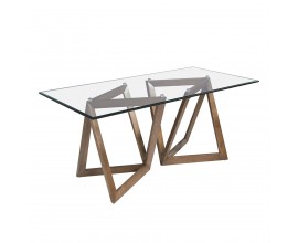 Elegantný jedálenský stôl Vita Naturale v modernom talianskom štýle z tvrdeného skla s nohami z masívneho jaseňového dreva 180cm