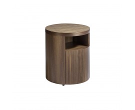 Dizajnový nočný stolík Vita Naturale z orechovej dyhy okrúhly hnedý