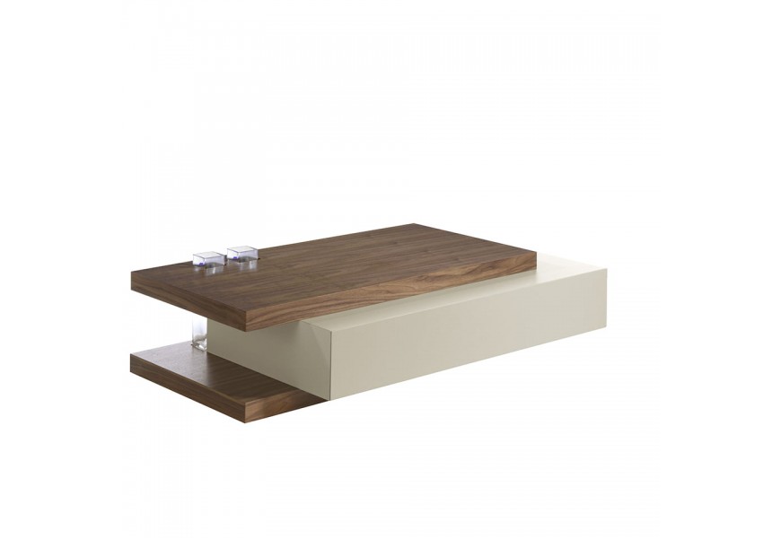 Luxusný konferenčný stolík Vita Naturale z dreva dyhovaného orechom v hnedej farbe