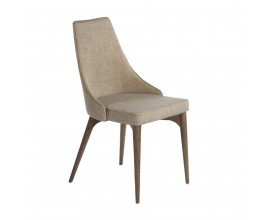 Dizajnová jedálenská stolička Vita Naturale s béžovým textilným čalúnením