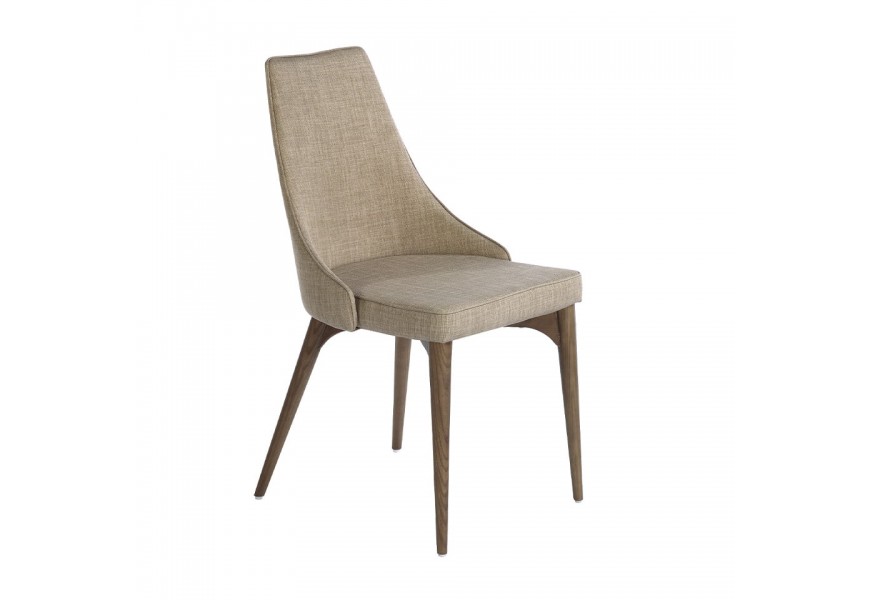 Dizajnová jedálenská stolička Vita Naturale s béžovým textilným čalúnením