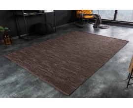 Hnedý koberec Canna z pravej kože obdĺžnikový 230cm