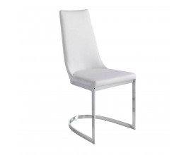 Luxusná biela koženková jedálenská stolička Vita Naturale s moderným dizajnom