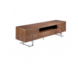 Luxusný drevený TV stolík Vita Naturale s chrómovými nožičkami 200cm