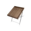 Píručný stolík Vita Naturale: Dokonalá kombinácia dreva a chrómu pre moderný vzhľad