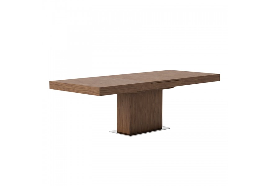 Štýlový rozkladací jedálenský stôl Vita Naturale s povrchovou úpravou z prírodného orechového dreva.