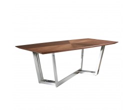 Luxusný jedálenský stôl Vita Naturale z dreva a chrómu 220cm 