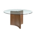 Luxusný okrúhly jedálenský stôl Vita Naturale z dreva a skla 150cm