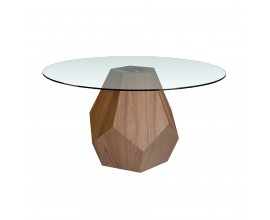 Luxusný jedálenský stôl Vita Naturale viachranný okrúhly hnedý 150cm