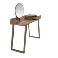 Luxusný drevený toaletný stolík Vita Naturale s prírodným orechovým dyhovaním a bočnou zásuvkou