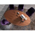 Moderný oválny jedálenský stôl Vita Naturale s mohutnou nohou hnedý 220cm