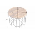 Industriálny okrúhly konferenčný stolík Storage z mangového masívu s čiernou kovovou konštrukciou 50cm