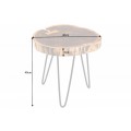 Industriálny okrúhly príručný stolík Terra z masívneho akáciového dreva s čiernymi nohami z kovu 40cm