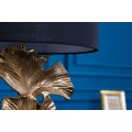 Glamour art deco stolná lampa Ginko zlatej farby s čiernym okrúhlym tienidlom 70cm