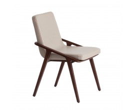 Moderná jedálenská stolička Vita Naturale s koženkovým čalúnením v kapučínovej farbe